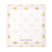 Elegantes Gold Foil Polka Dot Pattern - Rosa & Gol Notizblock (Vorderseite)