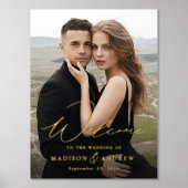 Elegantes Gold Foil Script Begrüßung Begrüßung Foliendrucke (Vorderseite)