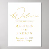 Elegantes Gold Foil Script Begrüßung Begrüßung Foliendrucke (Vorderseite)