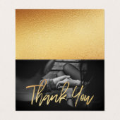 Elegantes Gold Foil Script Foto Danke Karte (Außenseite Aufgefaltet)