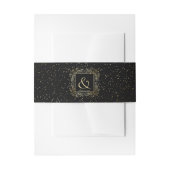 Elegantes Gold Foil Scrollwork Skript für Schwarz Einladungsbanderole (Vorderseite Beispiel)