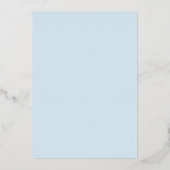 Elegantes Gold Foil Spitzen auf der Blue Wedding Folieneinladung (Rückseite)