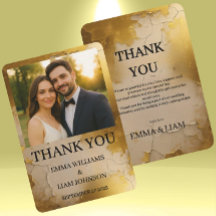Elegantes Gold Foil Wedding Foto Danke Karte