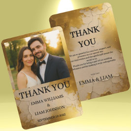 Elegantes Gold Foil Wedding Foto Danke Karte