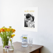 Elegantes Gold Foil Weißes Foto Hochzeit Begrüßung Foliendrucke (Ablage(Küche))