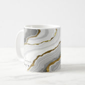 Elegantes Gold Foil Weißes Marmor Monogramm Kaffeetasse (Vorderseite Links)