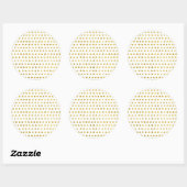 Elegantes Gold Foil White Polka Dots Muster Runder Aufkleber (Blatt)