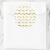 Elegantes Gold Foil White Polka Dots Muster Runder Aufkleber (Tasche)