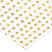 Elegantes Gold Foil White Small Polka Dots Muster Tischdecke (Schrägansicht)