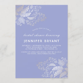 Elegantes Gold Foliage Lavender Lila Brautparty Einladung