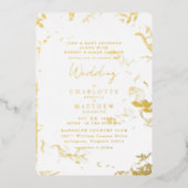Elegantes Gold Foliage Wedding Gold Folieneinladung (Vorderseite)