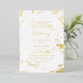 Elegantes Gold Foliage Wedding Gold Folieneinladung (Stehend vorne)