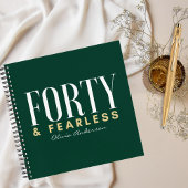 Elegantes Gold FORTY & Fearless, Custom Journal Notizblock
