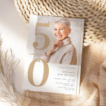 Elegantes Gold Foto 50. Geburtstag Einladung<br><div class="desc">Elegantes Gold Foto 50. Geburtstag Einladung</div>