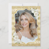 Elegantes Gold Foto 50. Geburtstag Einladung (Rückseite)