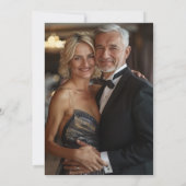 Elegantes Gold Foto 50. Hochzeitstag Einladung (Rückseite)