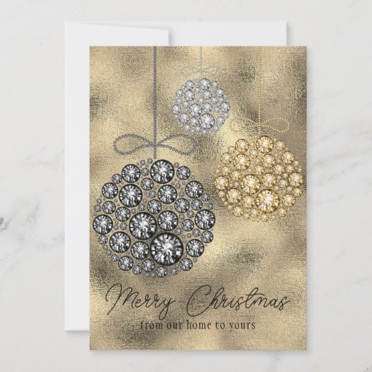 Elegantes Gold Foto Frohe Weihnachten (Vorderseite)