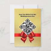 Elegantes Gold Foto Hochzeit RSVP Card mit QR Code Karte (Rückseite)