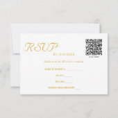 Elegantes Gold Foto QR Code Antwort auf Hochzeiten (Rückseite)