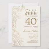 Elegantes Gold Foto Überraschung 40. Geburtstag Einladung (Vorderseite)
