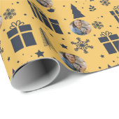 Elegantes Gold Foto Weihnachten Geschenkpapier (Rolleneckpunkt)