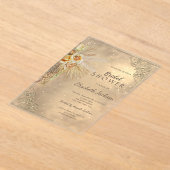 Elegantes Gold Frame Boho Blume Brautparty Acryleinladungen (Ablage )