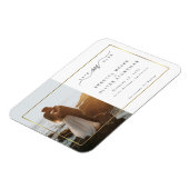 Elegantes Gold Frame Foto Hochzeit speichern das D Magnet (Linke Seite)