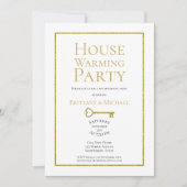 Elegantes Gold Frame Housewarming Party Einladung (Vorderseite)