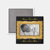 Elegantes Gold Frame Magnet (Vorderseite/Rückseite)