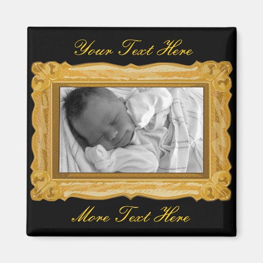 Elegantes Gold Frame Magnet (Vorne)