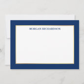 Elegantes Gold Frame Navy Blue - Wählen Sie Größe Mitteilungskarte (Vorderseite)