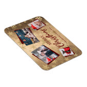 Elegantes Gold Frohe Weihnachten Custom Foto Colla Magnet (Rechte Seite)