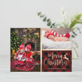 Elegantes Gold Frohe Weihnachten Kariertes Custom  (Stehend Vorderseite)