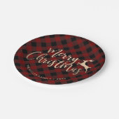 Elegantes Gold Frohe Weihnachten Schwarz und Rot K Pappteller (Schrägansicht)