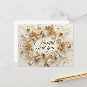 Elegantes Gold Frohes Neues Jahr Postkarte