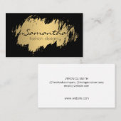 Elegantes Gold gebürstet / schwarz Visitenkarte (Vorne/Hinten)