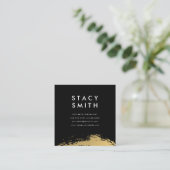 Elegantes Gold gebürstet, stilvoll Quadratische Visitenkarte (Stehend Vorderseite)