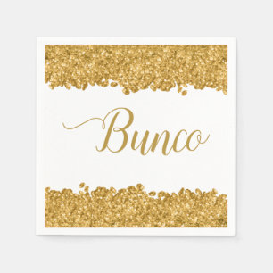 Elegantes Gold Girly Bunco Party Serviette