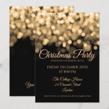 Elegantes Gold Glimmerlicht Weihnachts-Party