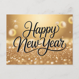 Elegantes Gold-Glitter Funkeln Frohes Neues Jahr Postkarte