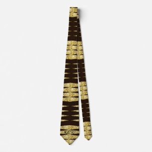 Elegantes Gold-Glitter Schwarz Art Deco Muster Krawatte