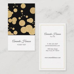 Elegantes Gold-Glitter Schwarz Muster Visitenkarte