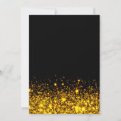 Elegantes Gold Glitzer & Black New Year's Eve Part Einladung (Rückseite)