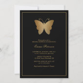 Elegantes Gold Glitzer Butterfly Brautparty Einladung (Vorderseite)