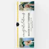 Elegantes Gold Glitzer Calligraphy Abschluss Foto Banner (Vertikal)