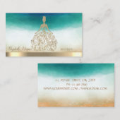 Elegantes Gold Glitzer Dress Visitenkarte (Vorne/Hinten)