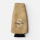 Elegantes Gold Glitzer Foil Sparkle Monogramm Flaschenkühler (Vorderseite)