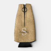 Elegantes Gold Glitzer Foil Sparkle Monogramm Flaschenkühler (Rückseite)