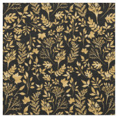 Elegantes Gold Glitzer Foliage Black Design Stoff (Nahaufnahme)