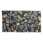 Elegantes Gold Glitzer Foliage Navy-Blue Design Kissenbezug (Rückseite-Rechts)